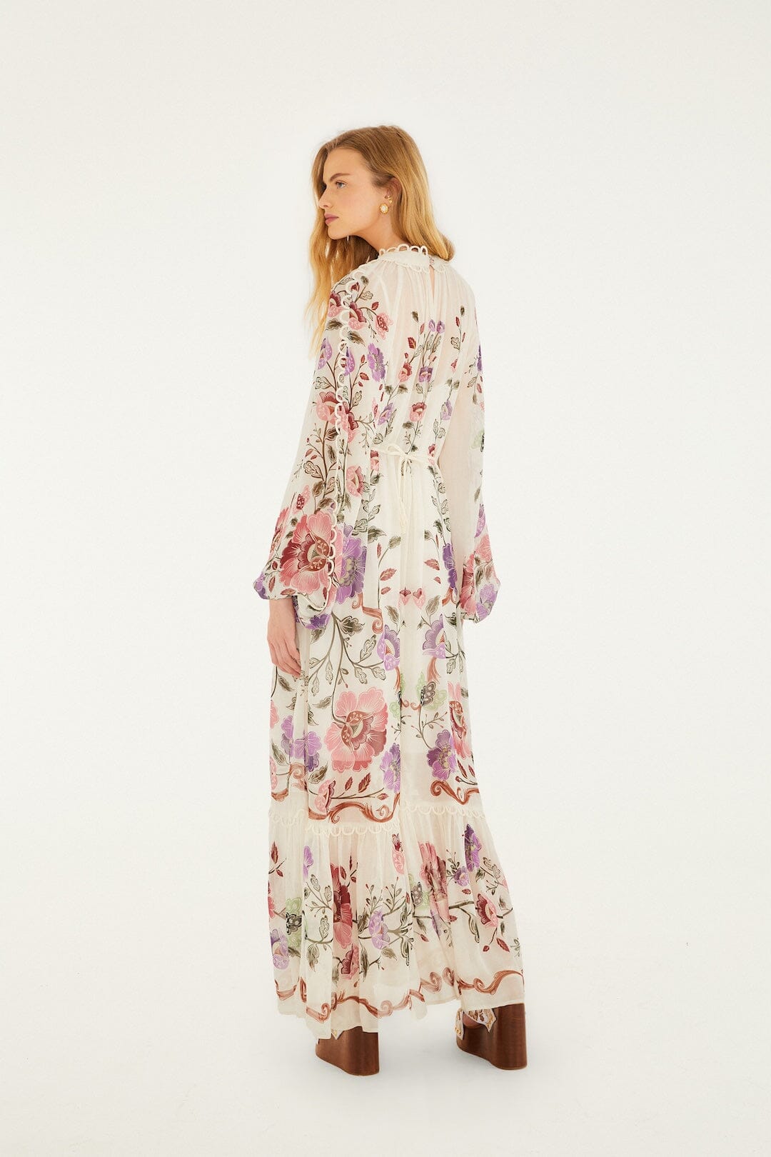 Cream Rococo Flowers Lace Maxi Dress | FARM Rio Cream Rococo Flowers Lace Maxi Dress | FARM Rio