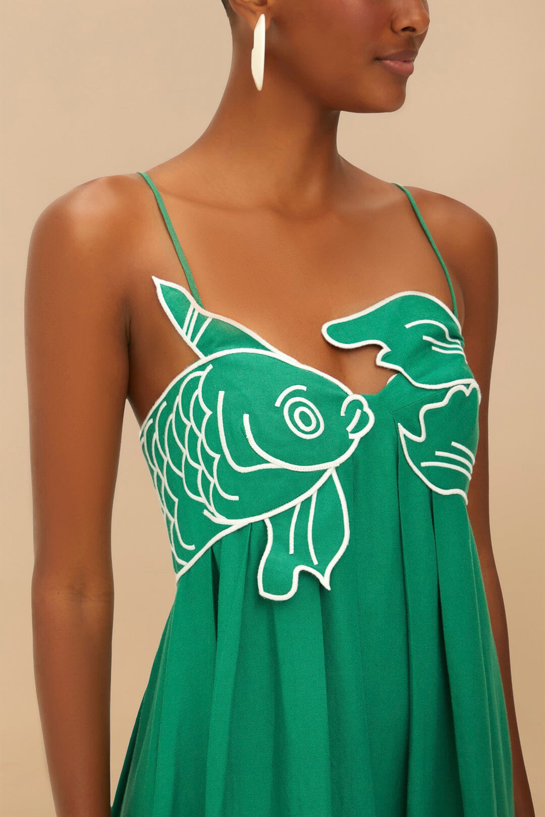 Green Fish Top LENZING™ ECOVERO™ Euroflax™ Maxi Dress