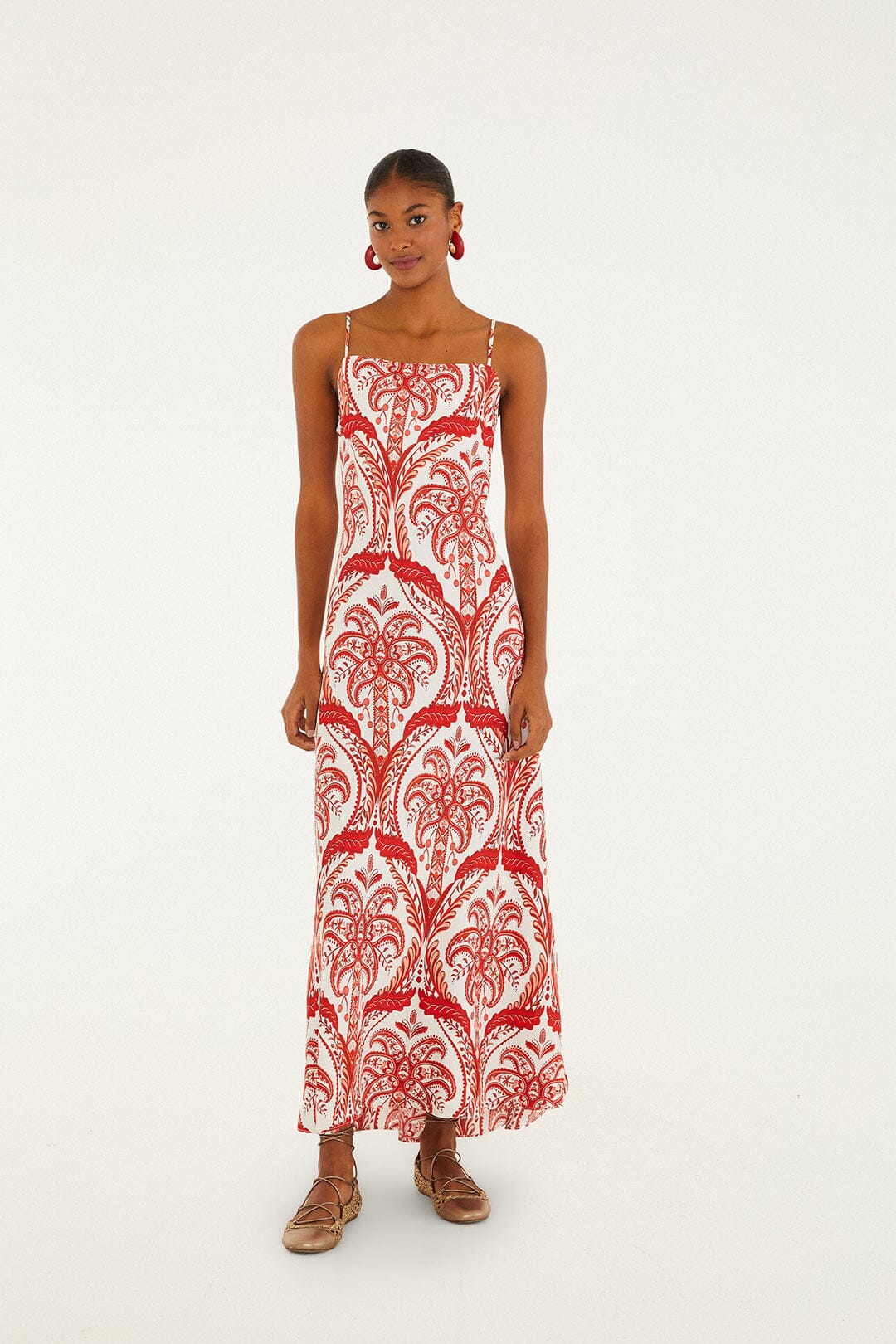 Off-White Tropical Cameo Slip Lenzing™ Ecovero™ Maxi Dress