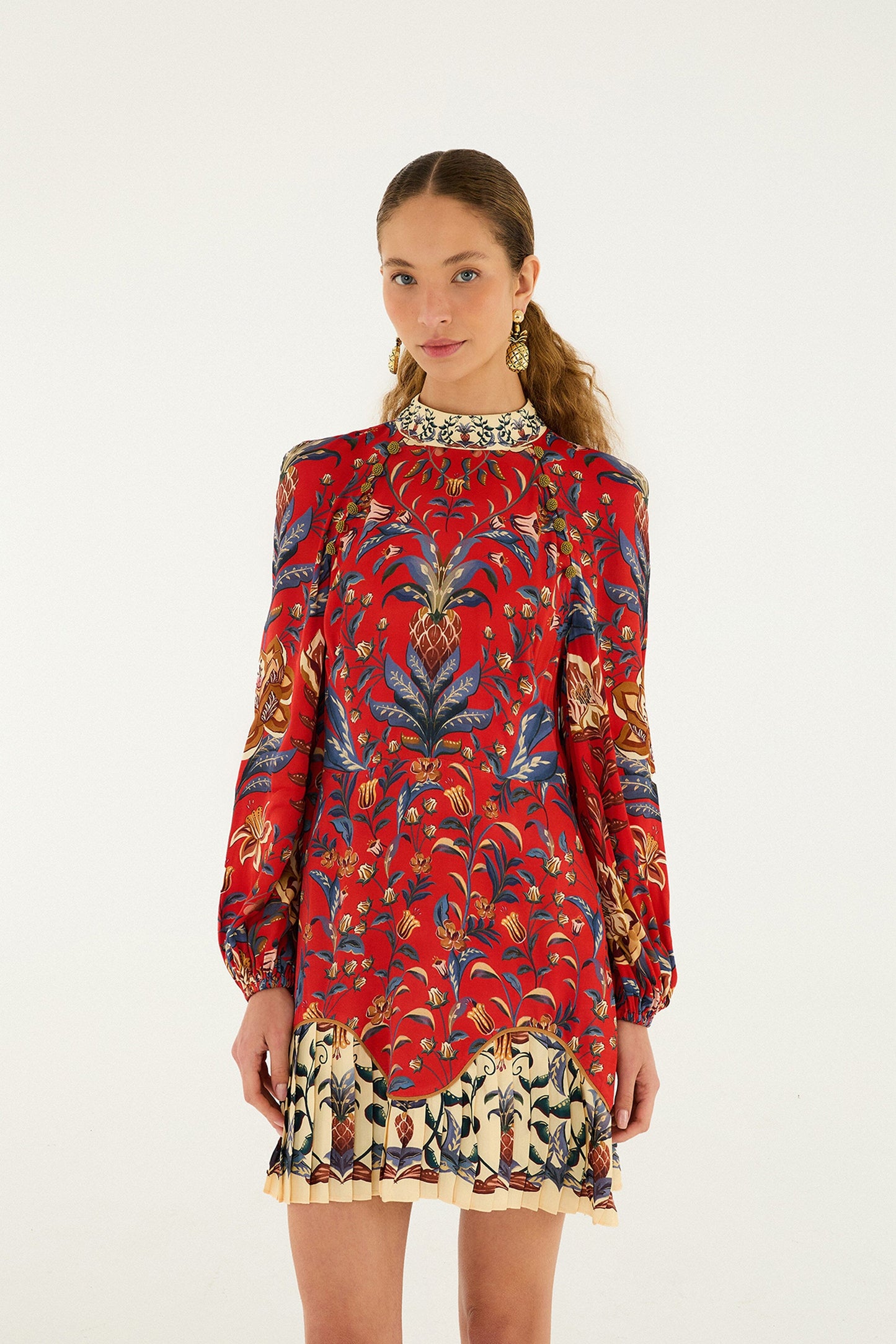 Red Winter Breeze Lenzing Ecovero Viscose Mini Dress Red Winter Breeze Lenzing Ecovero Viscose Mini Dress