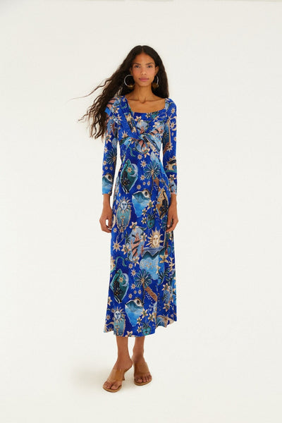 blue maxi dress with sleeves Light Blue Pleated Long Sleeve Maxi Dress shopaleena