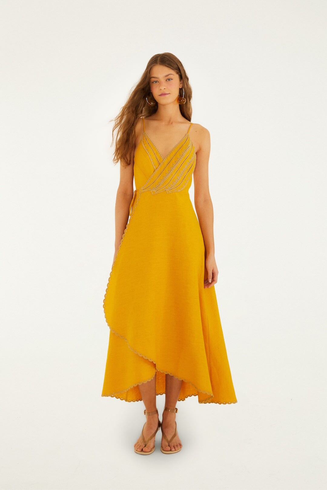 Yellow Bananas Euroflax Premium Linen Maxi Wrap Dress