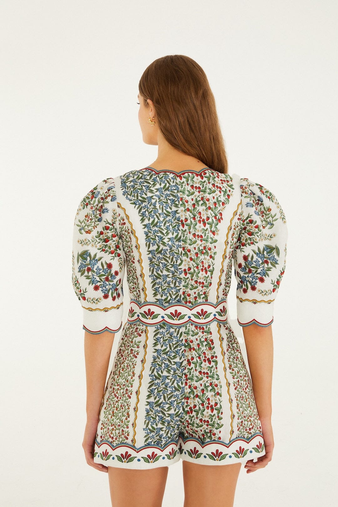 Off-White Fruit Beauty Euroflax™ Premium Linen Mini Cut Out Romper