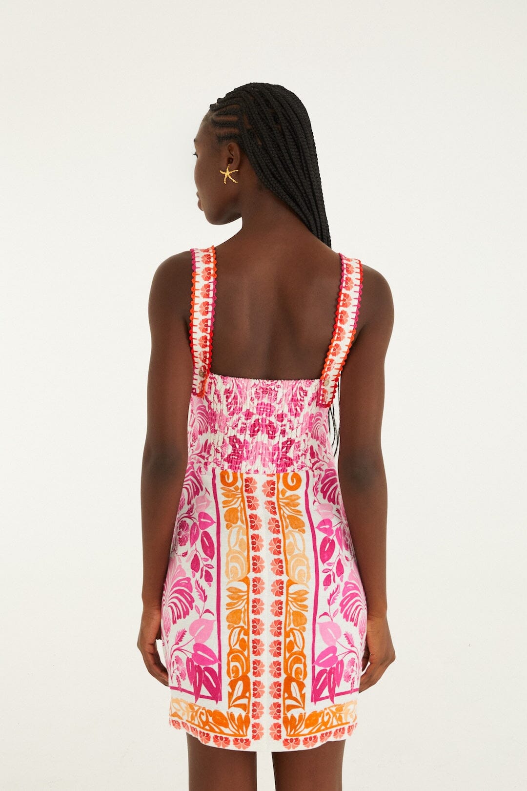 Off-White Santorini Crochet Euroflax Premium Linen Mini Dress