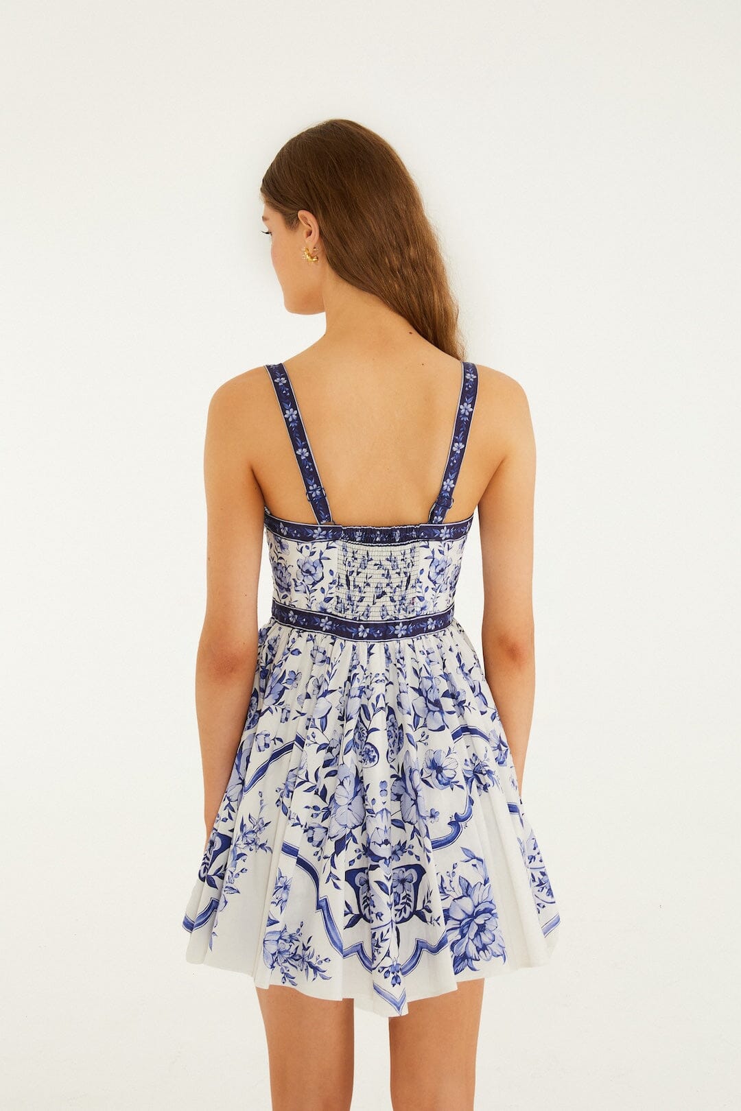 Off-White Porcelain Garden Buttoned Organic Cotton Mini Dress