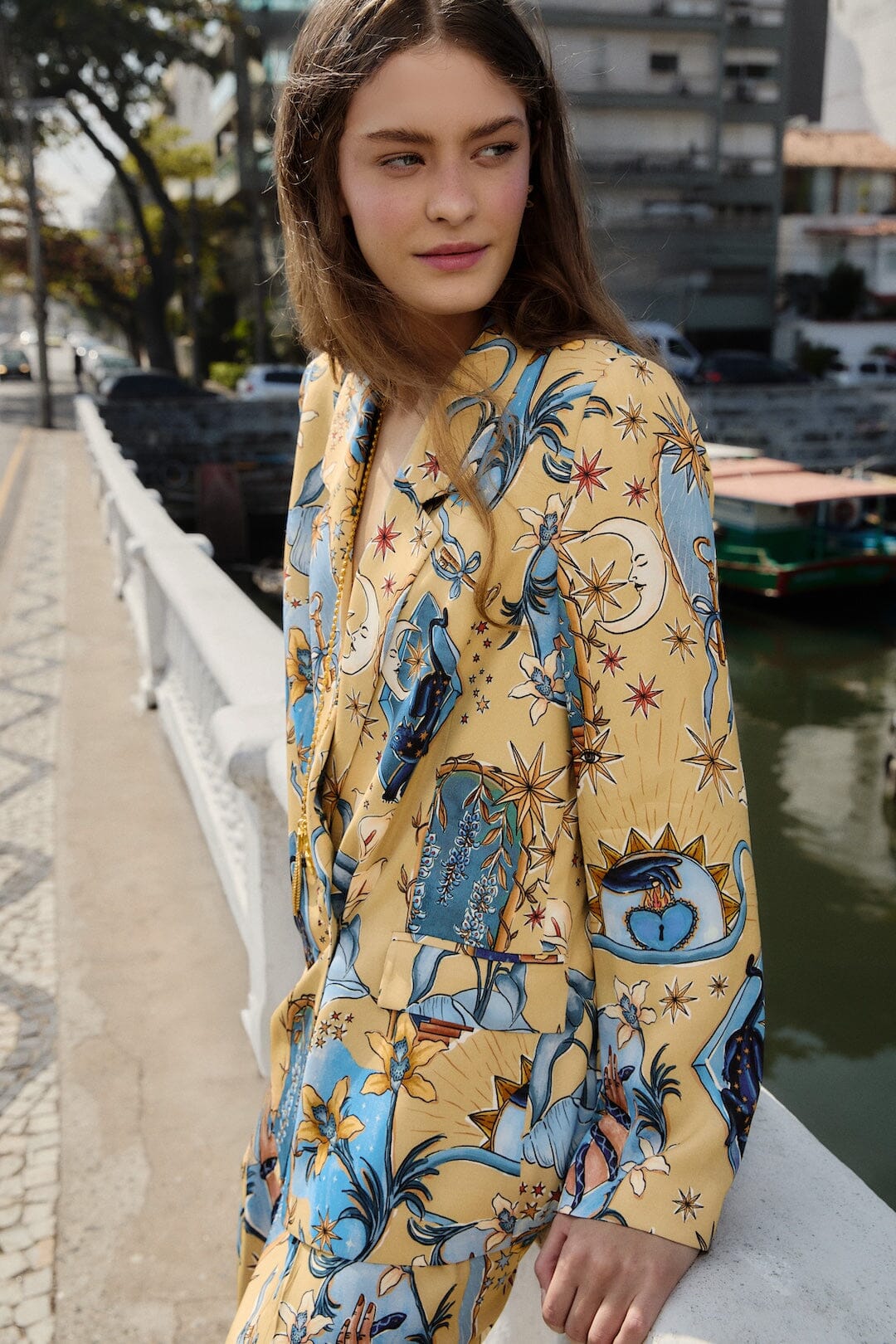 Sand Mystical Notched Lapel Lenzing Ecovero Viscose Blazer