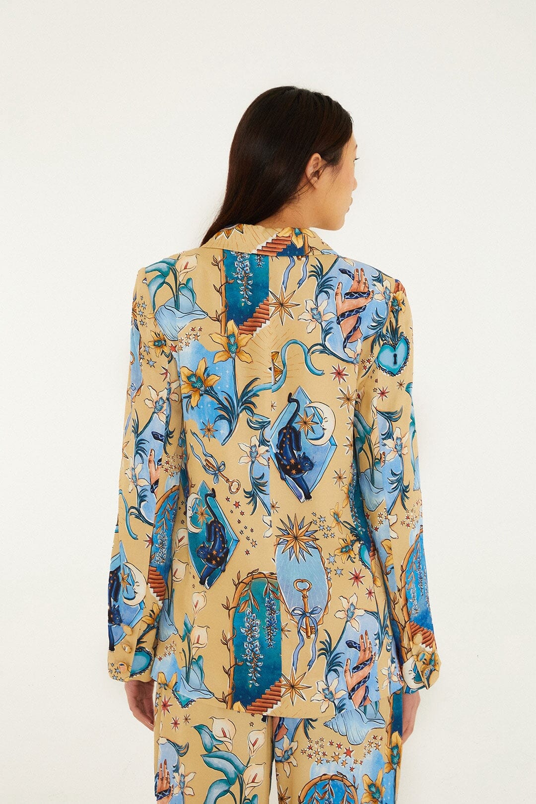 farm rio long sleeve blazer dress Farm Rio Long-Sleeve Blazer Dress