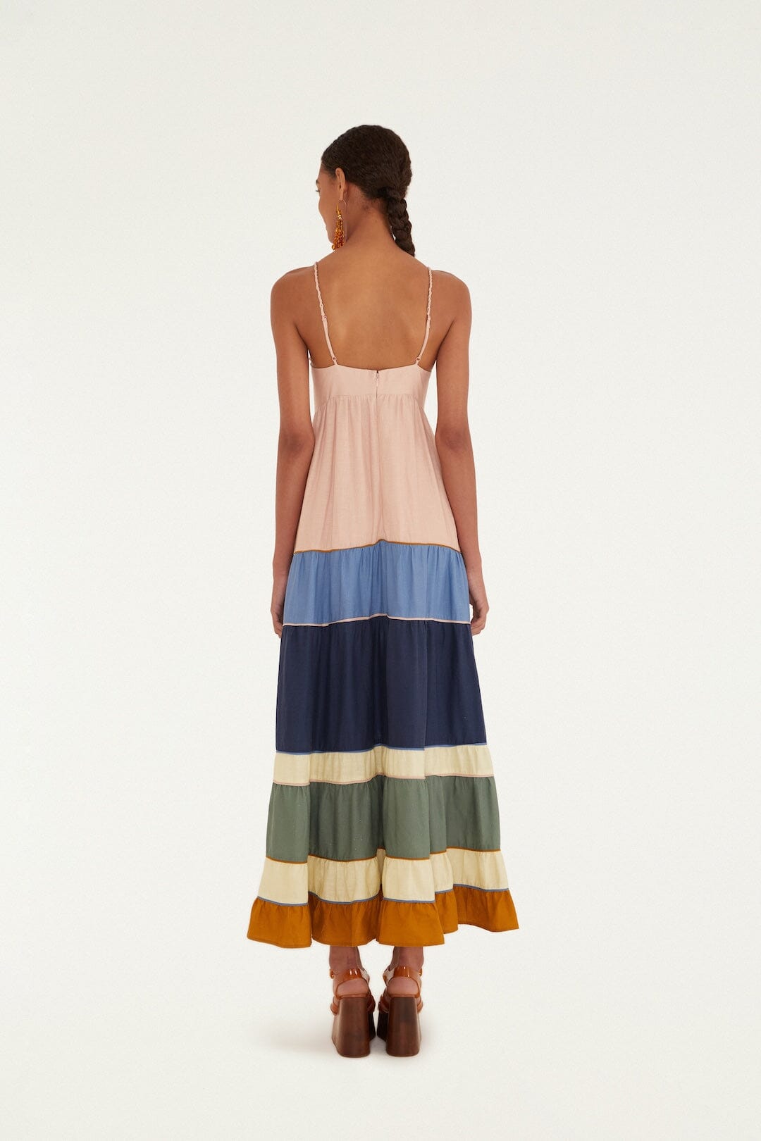 Multicolor Pleats Lenzing™ Ecovero™ Euroflax™ Maxi Dress | FARM Rio