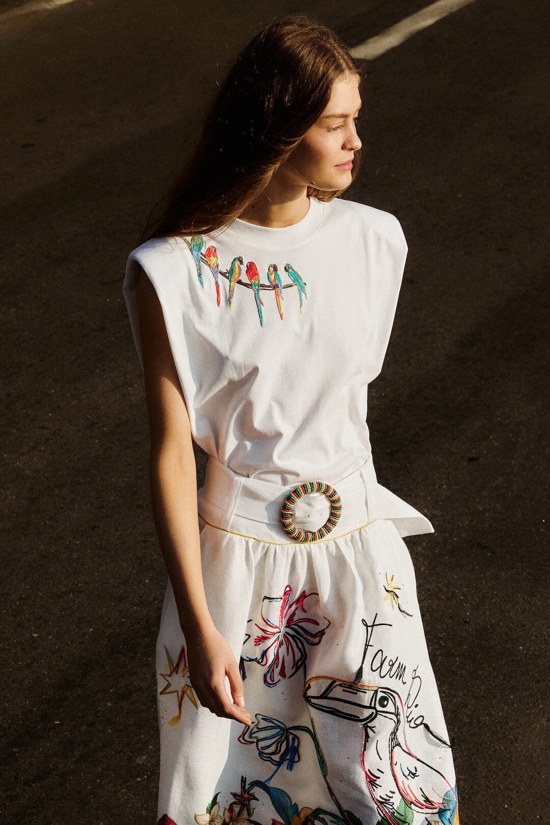 off-white birds on branch embroidered t-shirt