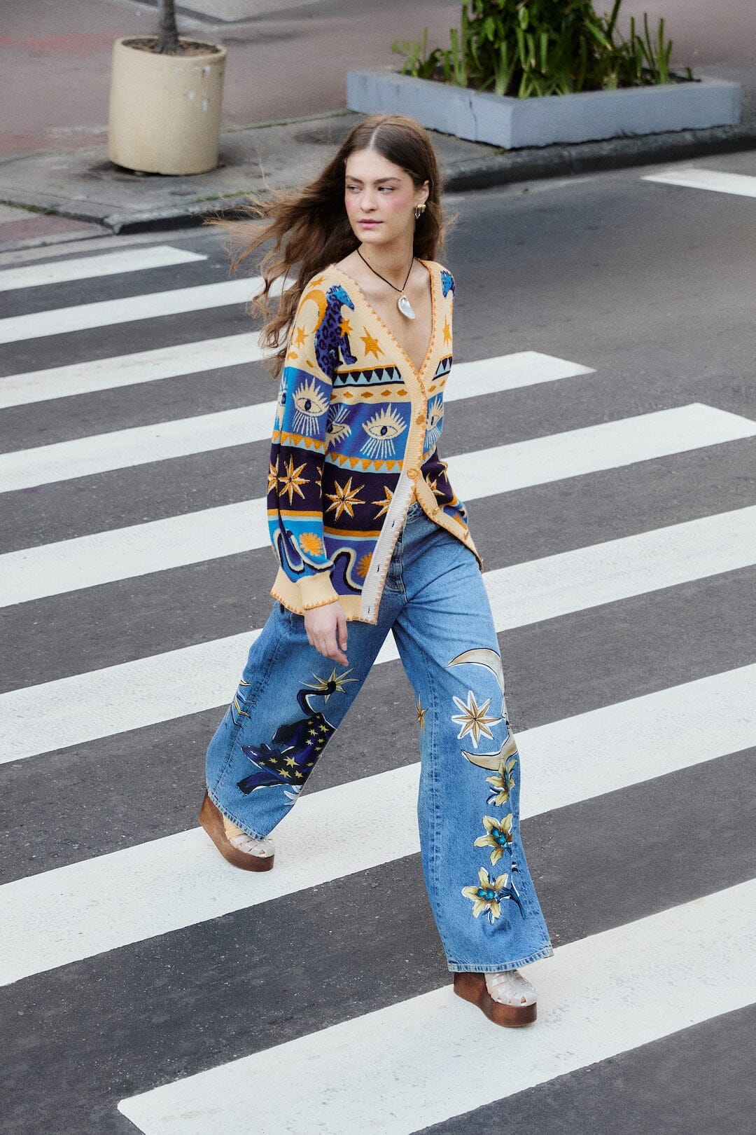 Denim Mystical Wide-Leg Pants