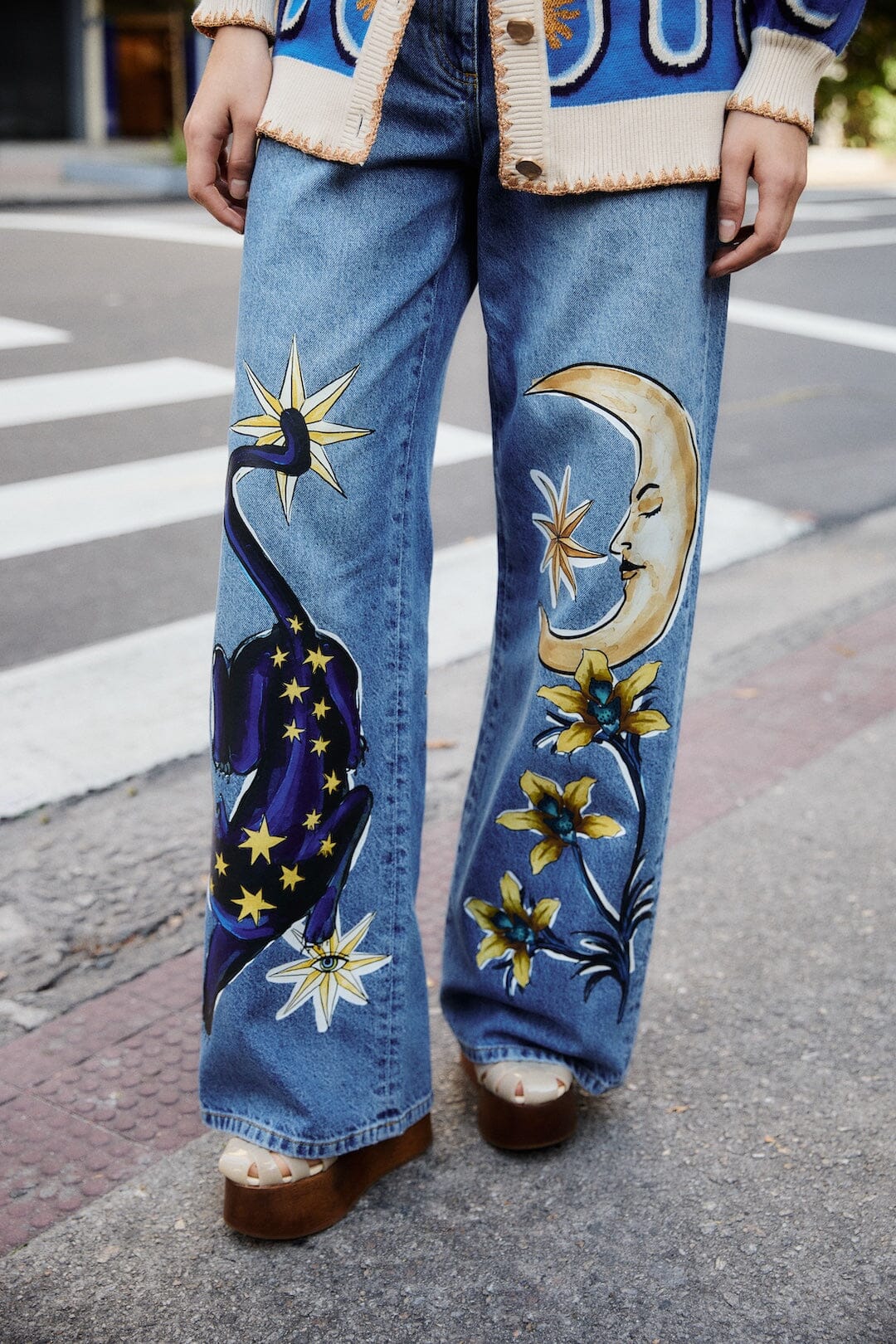 Denim Mystical Wide-Leg Pants | FARM Rio