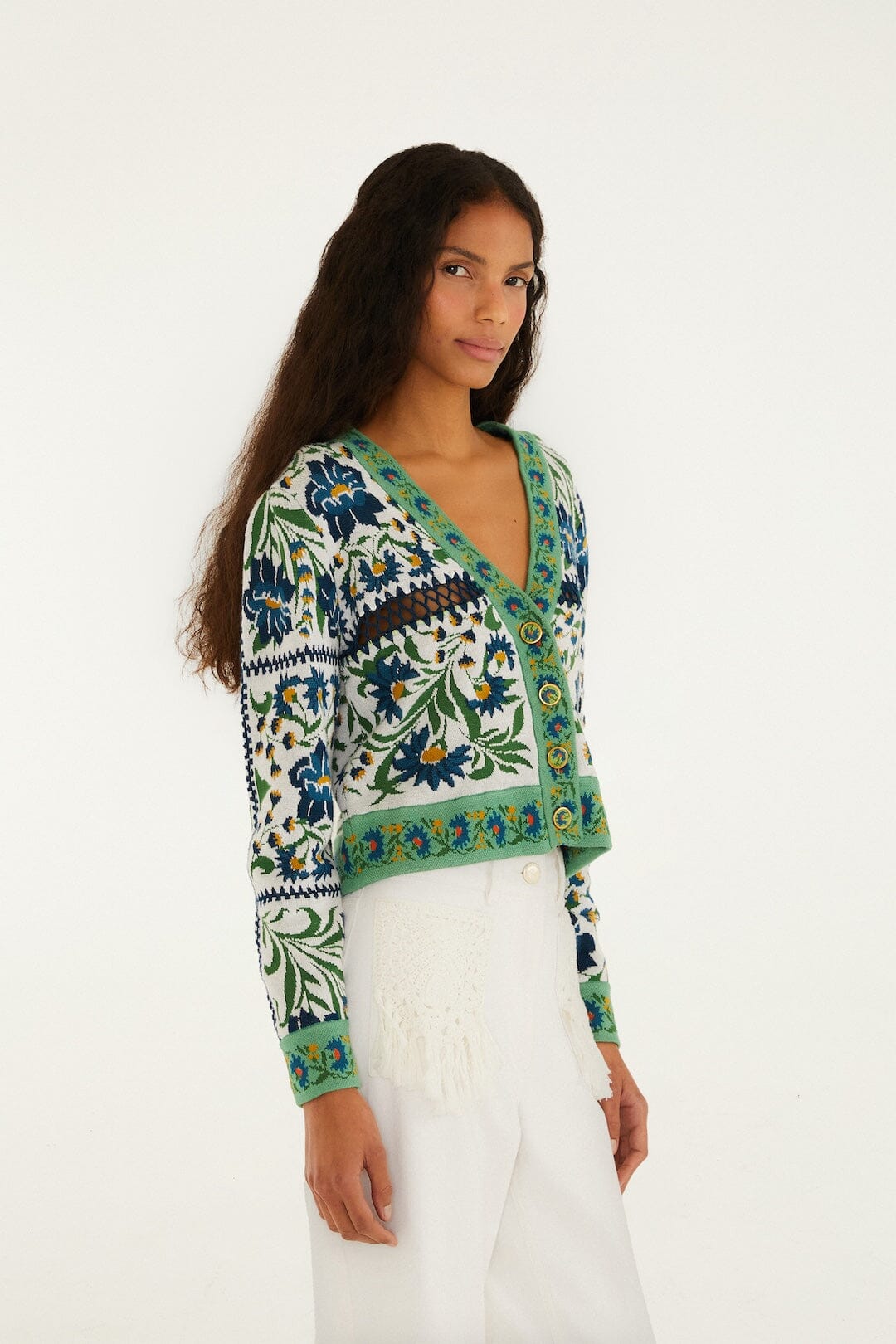 Off-White Manoela Buttoned Knit Cardigan | FARM Rio