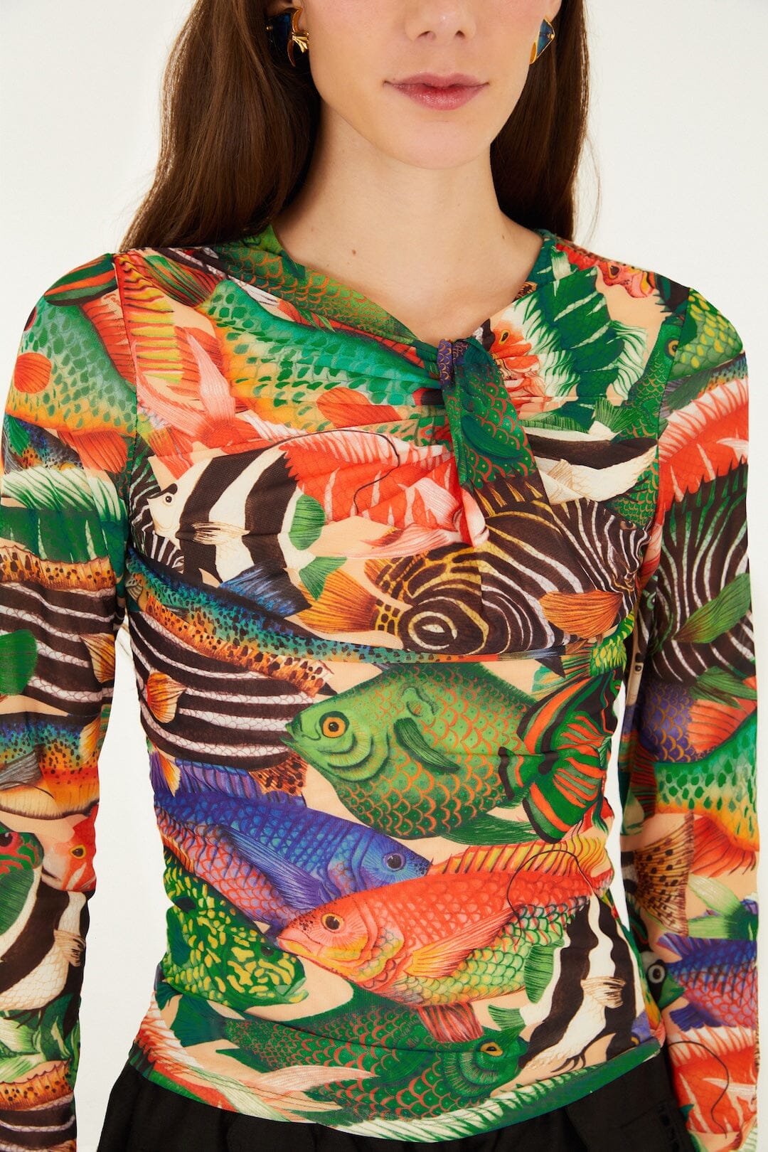 Multicolor Fish Sea Tule Blouse