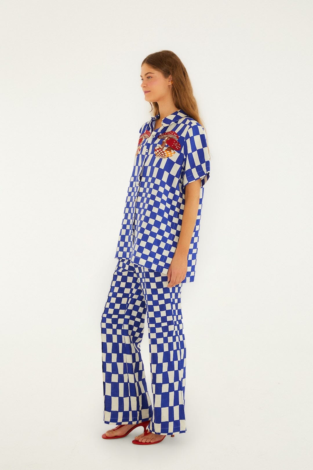 Blue Dream Checkered Lenzing Ecovero Euroflax Pants