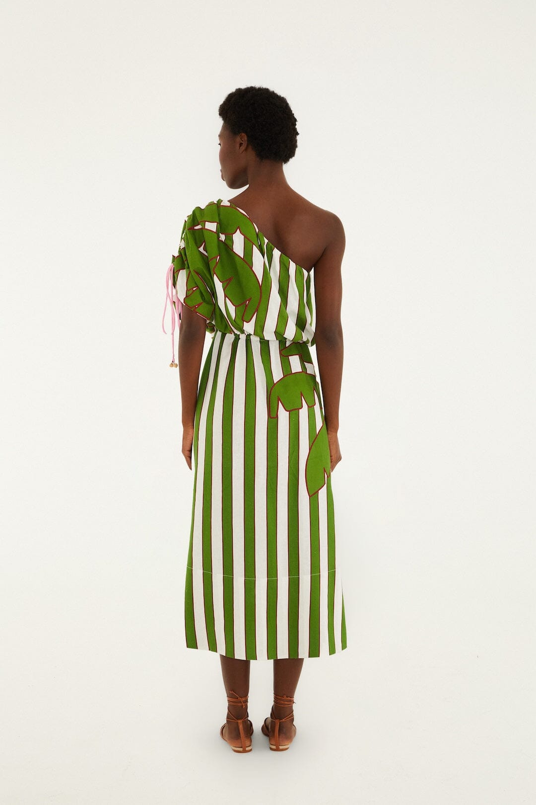 Off-White One-Shoulder Lenzing Ecovero Euroflax Midi Dress