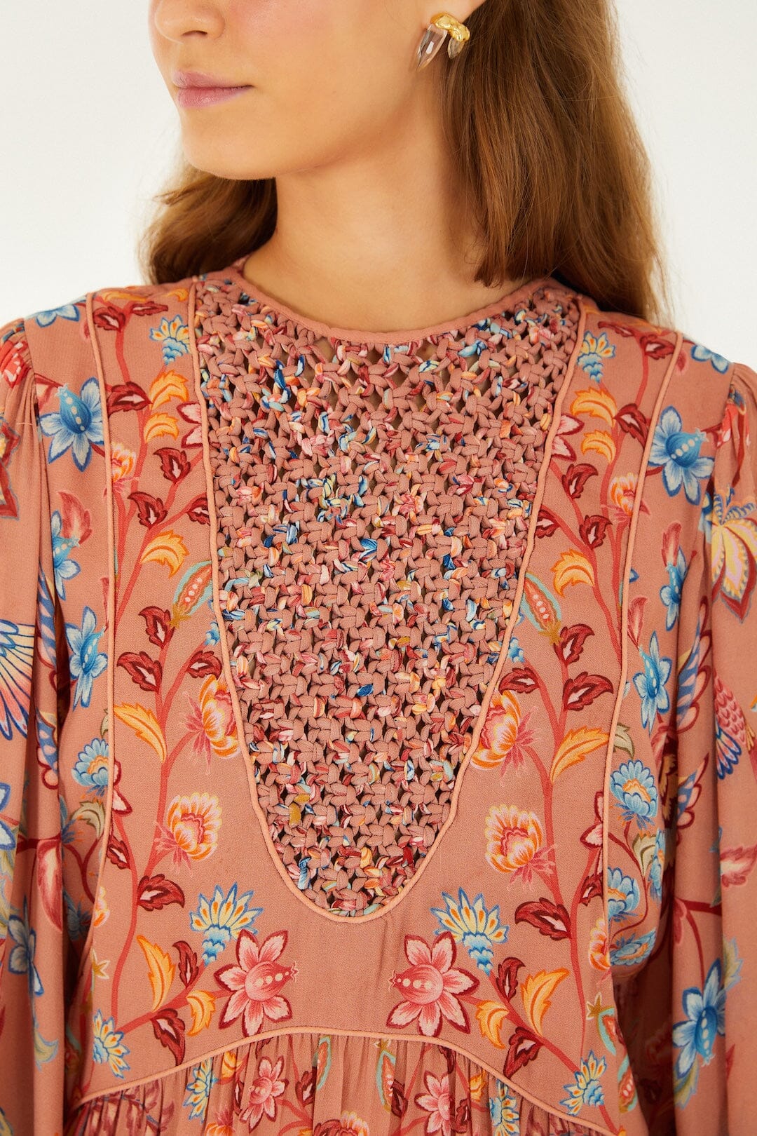 FARM Rio Boho Dress in Mocha M FARM Rio Boho Dress in Mocha M