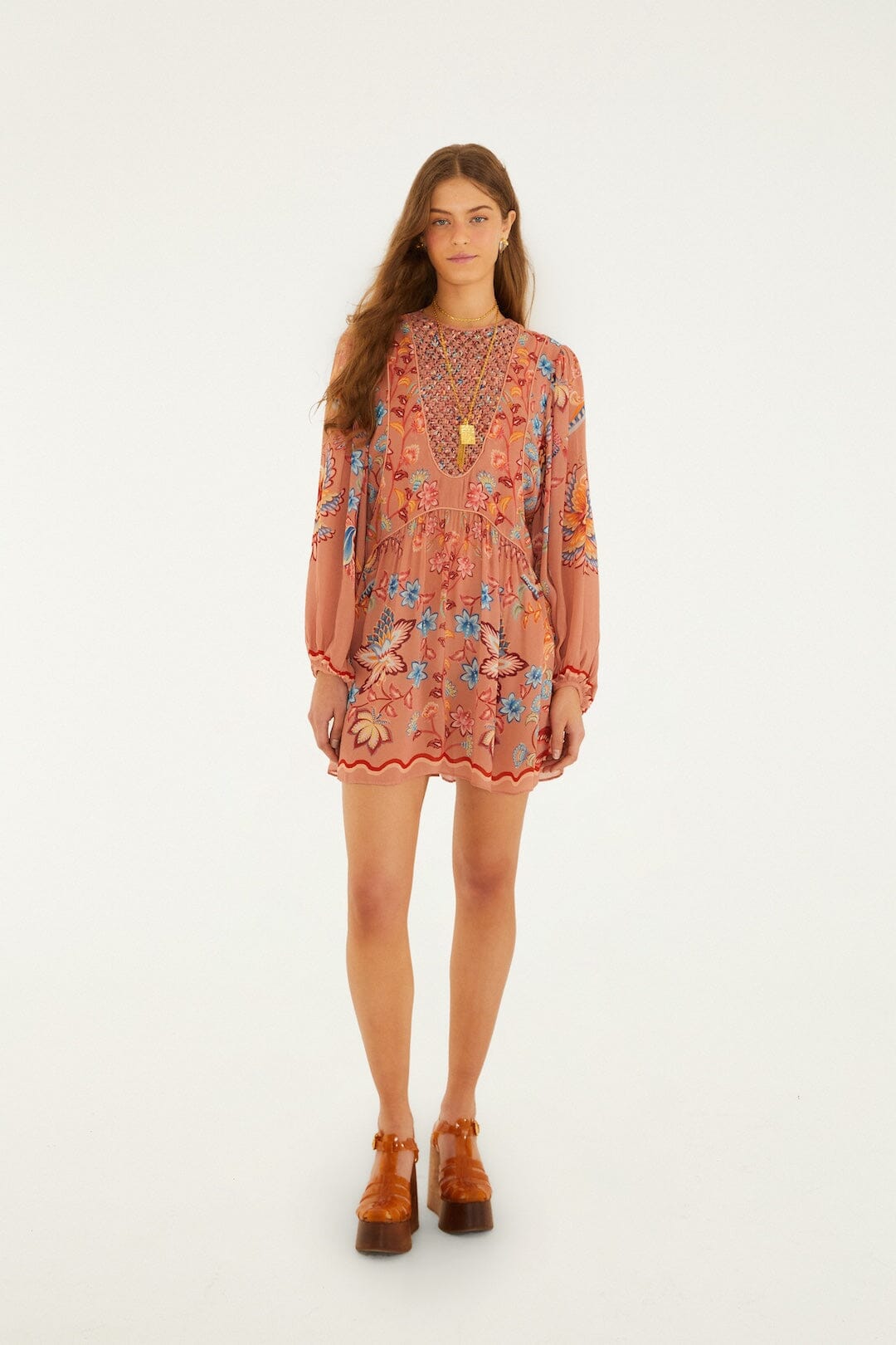 FARM Rio Boho Dress in Mocha M FARM Rio Boho Dress in Mocha M