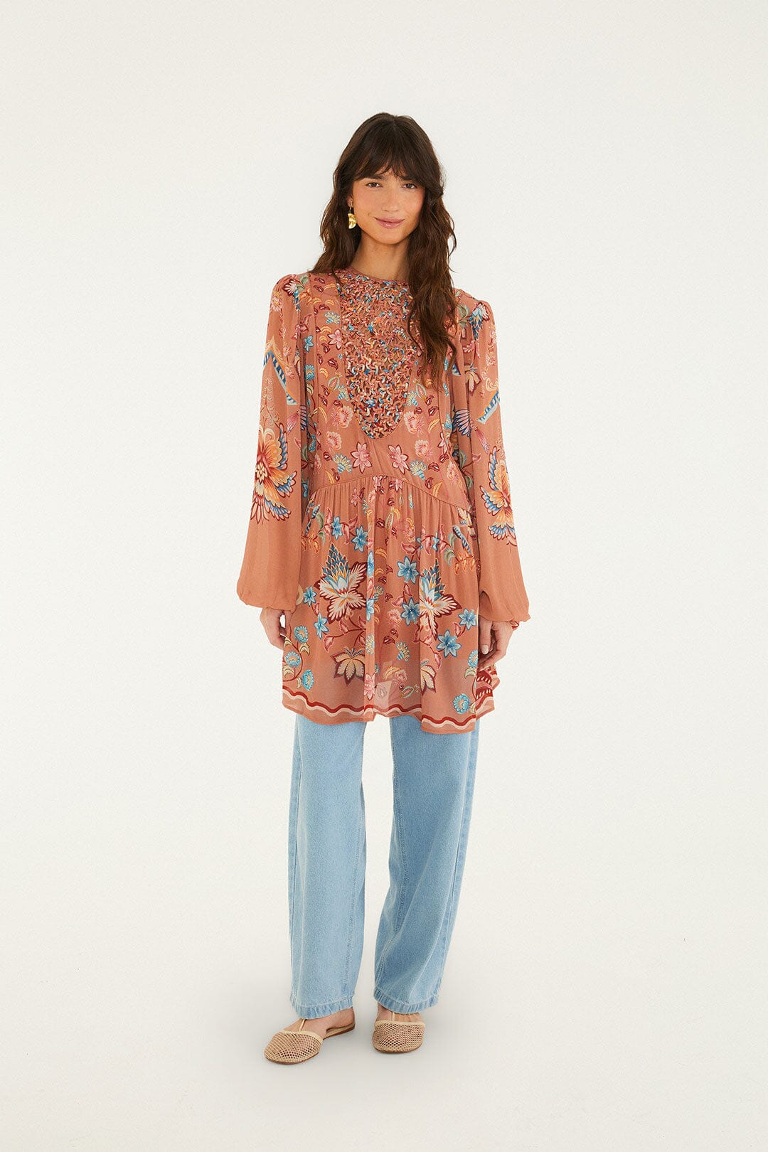 FARM Rio Boho Dress in Mocha M FARM Rio Boho Dress in Mocha M