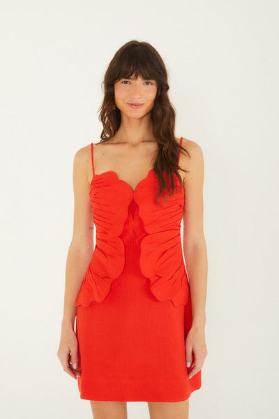 Farm Rio Red Sleeveless Flower Mini Dress Red / XS
