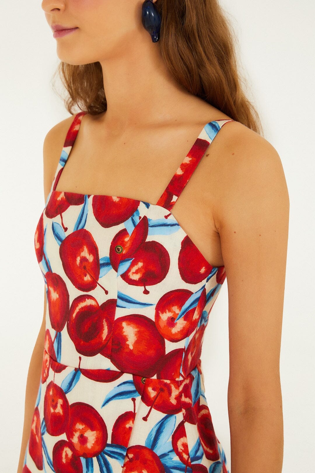 FARM Rio Cherry Blossom Sleeveless Euroflax Premium Linen Mini Dress, Cherry Blossom / L FARM Rio Cherry Blossom Sleeveless Euroflax Premium Linen Mini Dress, Cherry Blossom / L