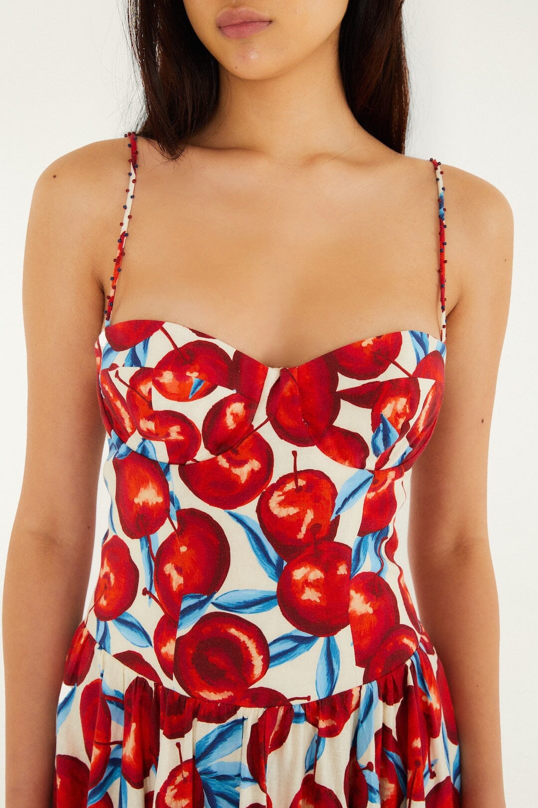 Cherry Blossom Sleeveless Lenzing Ecovero Euroflax Midi Dress