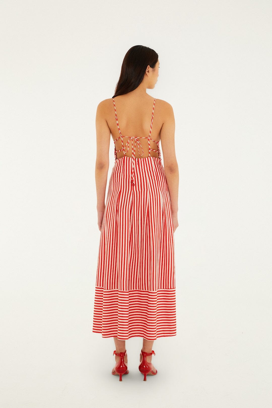 Farm Rio Off-White Checkered Stripes Sleeveless Lenzing Ecovero Euroflax Maxi Dress, Checkered Stripes Off-White / XL Farm Rio Off-White Checkered Stripes Sleeveless Lenzing Ecovero Euroflax Maxi Dress, Checkered Stripes Off-White / XL