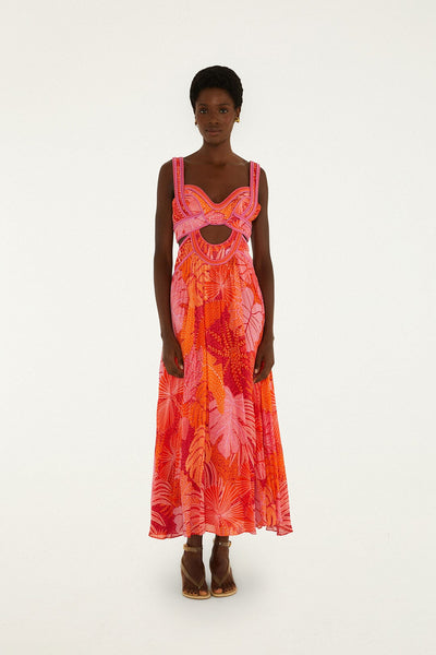 FARM Rio Multicolor Delicate Forest Cut-Out Maxi Dress, Delicate Forest Multicolor / L FARM Rio Multicolor Delicate Forest Cut-Out Maxi Dress, Delicate Forest Multicolor / L