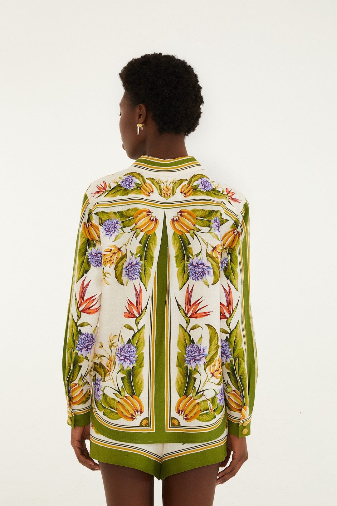 Sand Tropical Scarf Lenzing™ Ecovero™ Euroflax™ Shirt | FARM Rio