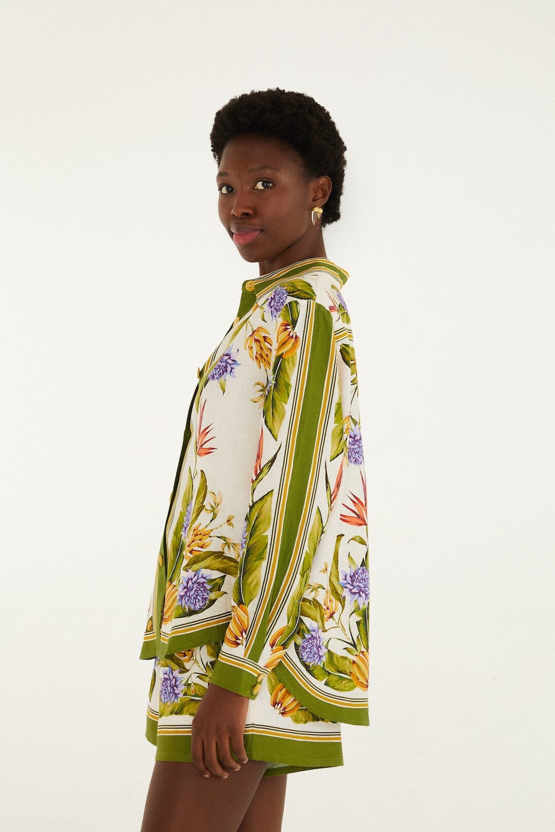 Sand Tropical Scarf Lenzing™ Ecovero™ Euroflax™ Shirt | FARM Rio