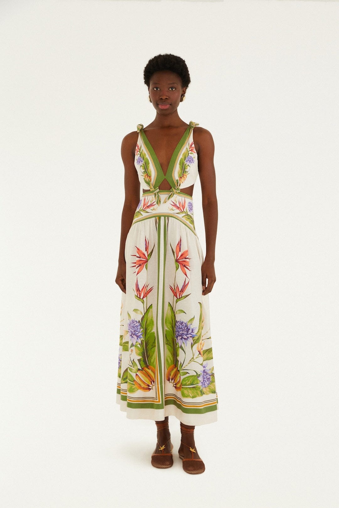 Sand Tropical Scarf Lenzing™ Ecovero™ Euroflax™ Maxi Dress