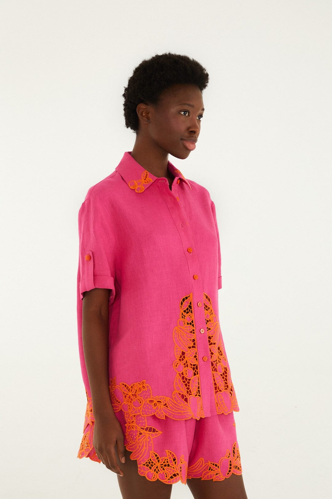 Pink Fruit Richelieu Artisanal Euroflax™ Premium Linen Shirt