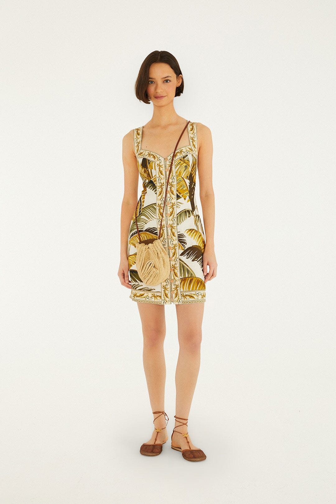Off-White Trancoso Buttoned Euroflax™ Premium Linen Mini Dress