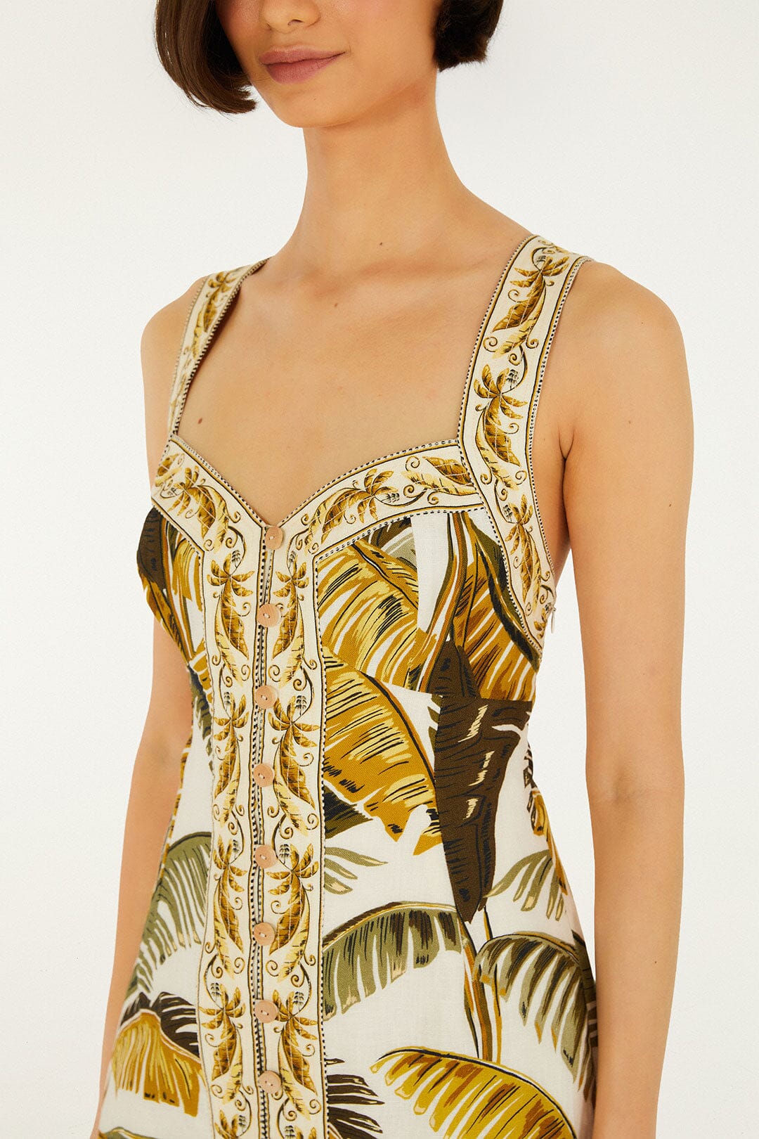 Off-White Trancoso Buttoned Euroflax™ Premium Linen Mini Dress