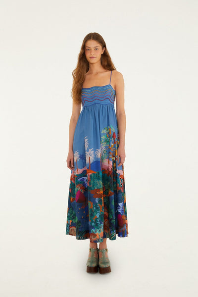 farm rio floral dream maxi dress FARM Rio Multicolor Dream Landscape Organic Cotton Sleeveless Maxi Dress, Dream Landscape Multicolor / L