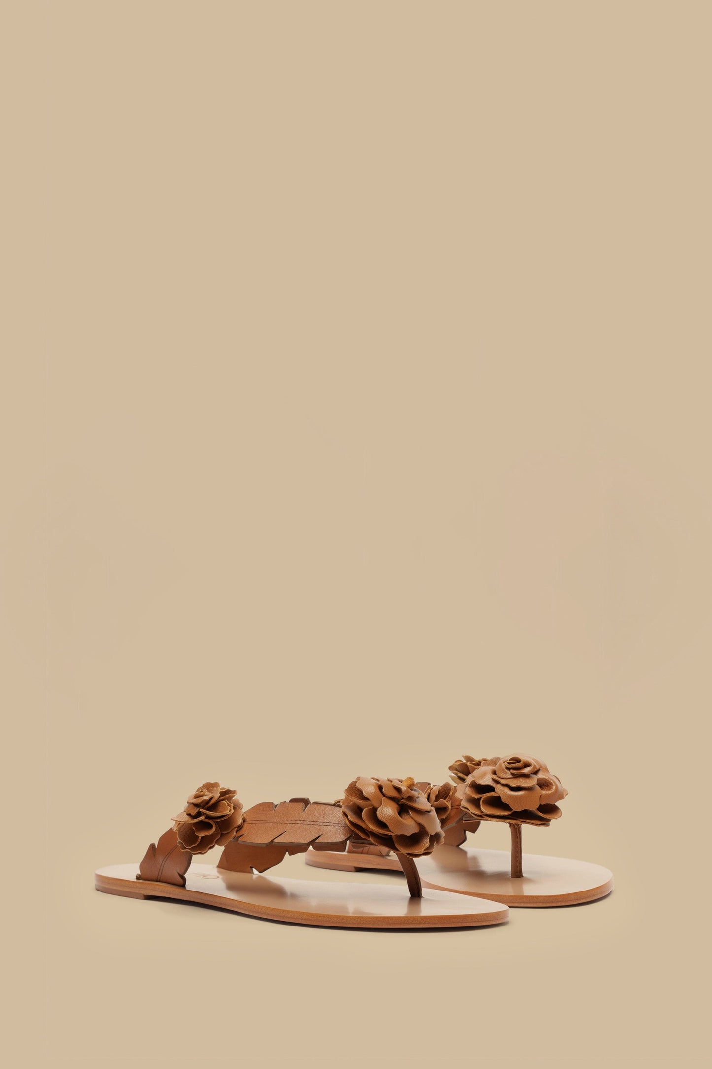 Tan Blooming Flat Sandal