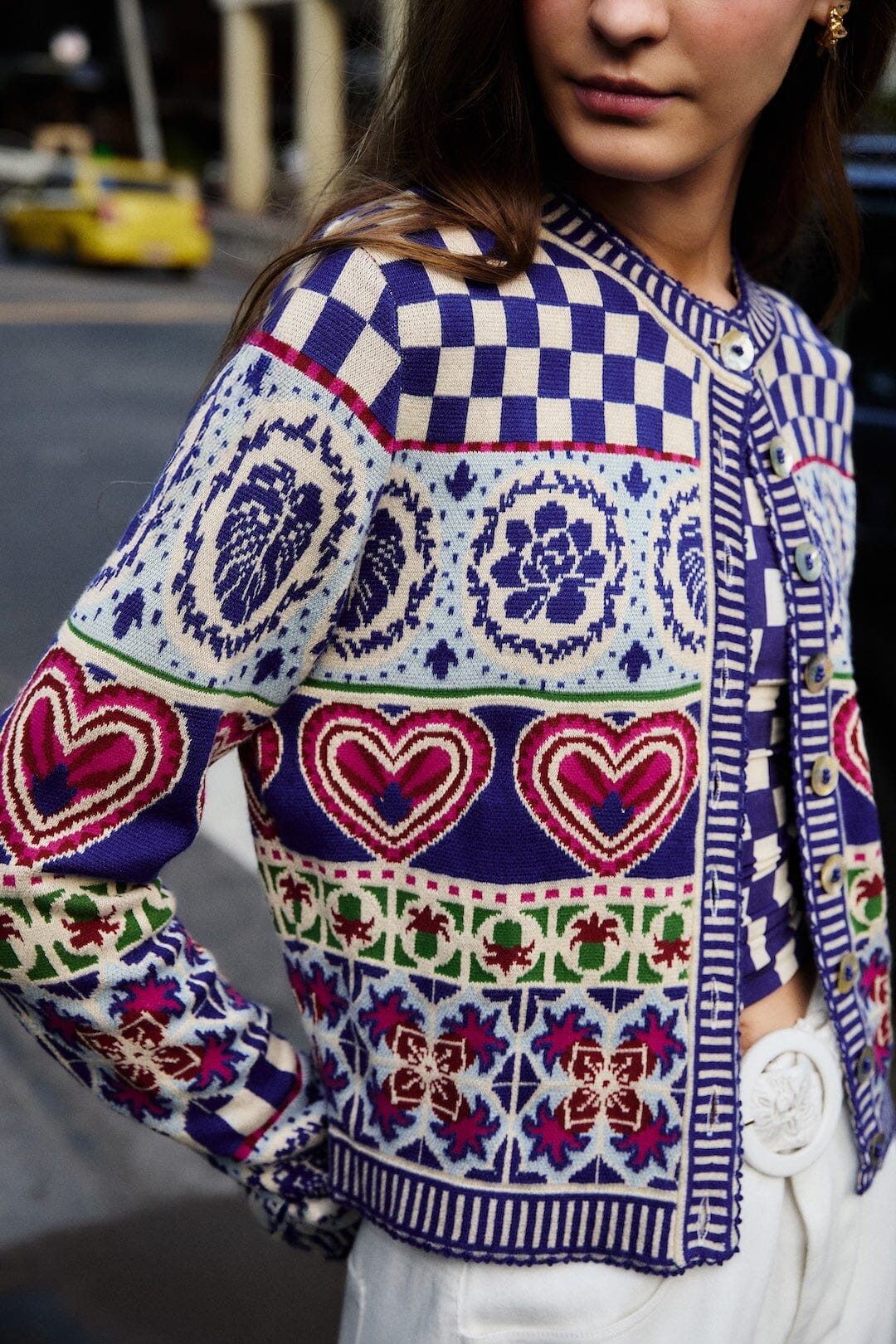 Rainbow Kaleidoscope Ainika Knit Cardigan | FARM Rio