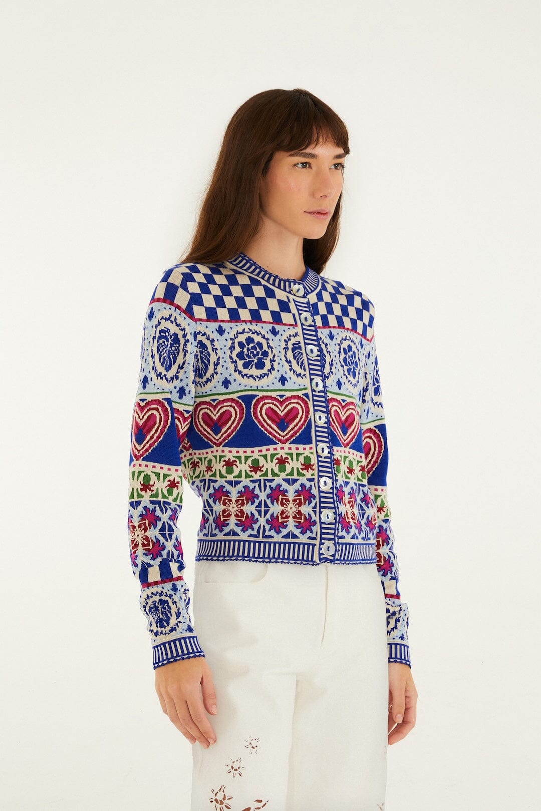 Rainbow Kaleidoscope Ainika Knit Cardigan | FARM Rio