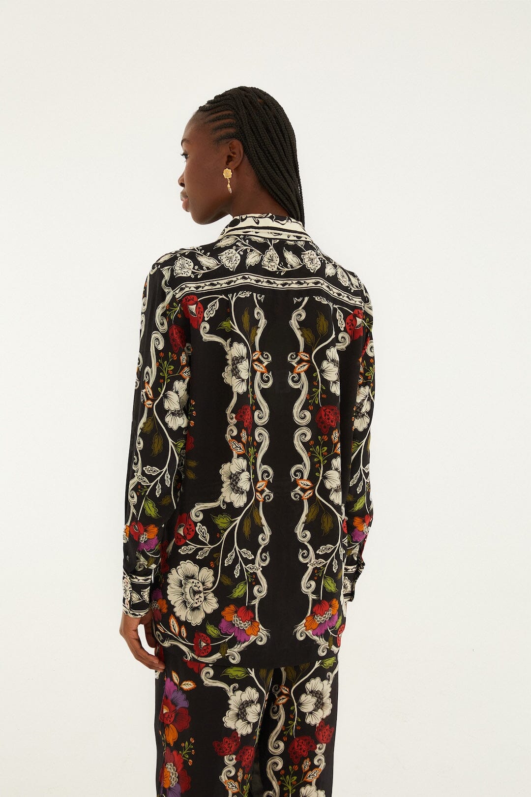 Black Rococo Flowers Shirt