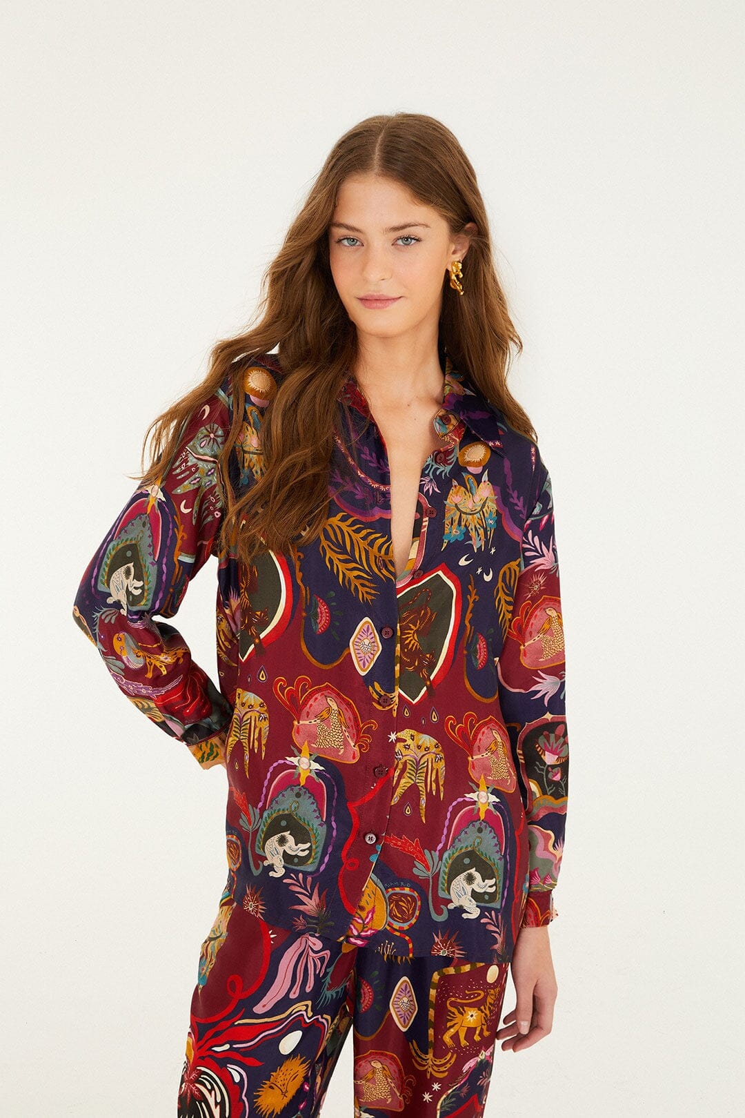 Multicolor Artsy Surreal Land Lenzing™ Ecovero™ Viscose Shirt