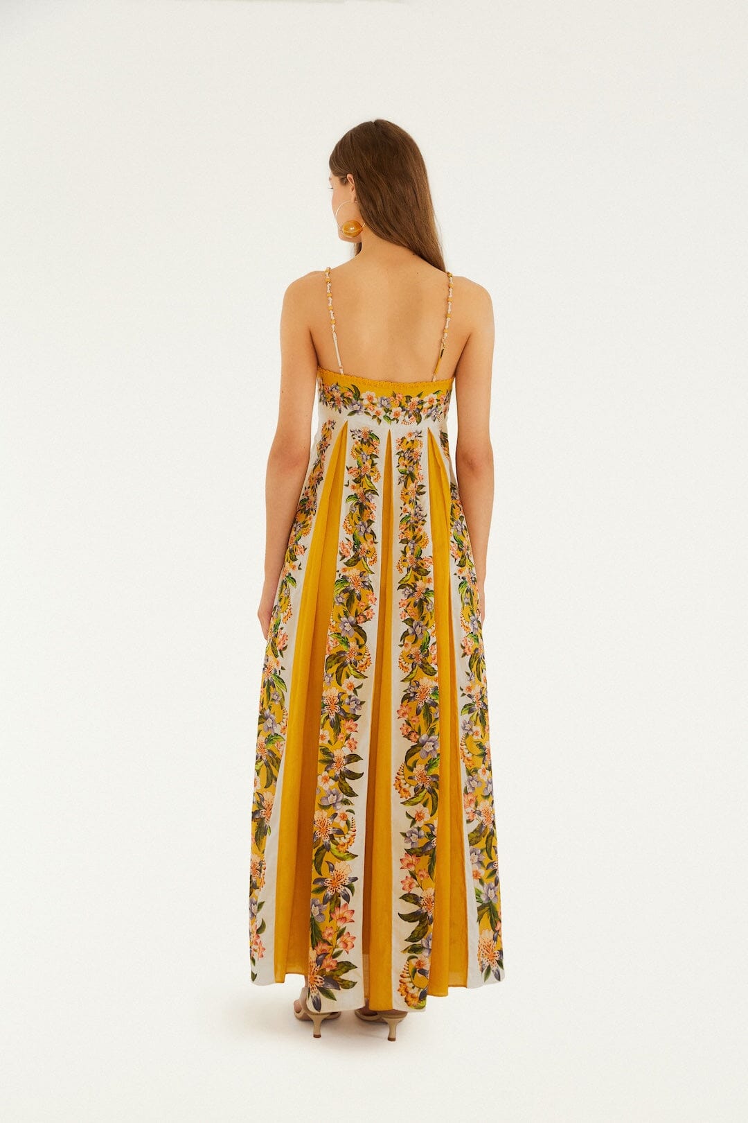 farm rio yellow gold sun jacquard maxi dress Farm Rio Yellow Gold Sun Maxi Dress by Farm Rio