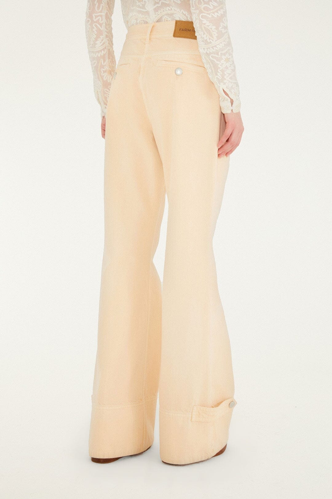 Light Pink Buttoned Flare Pants