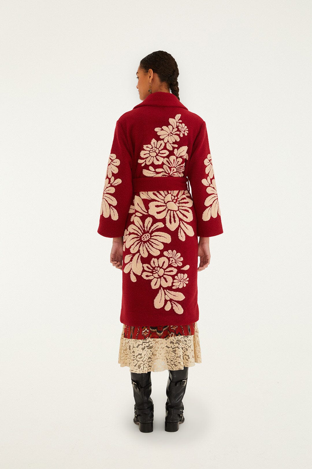 Burgundy Bold Flowers Fleece | FARM Rio