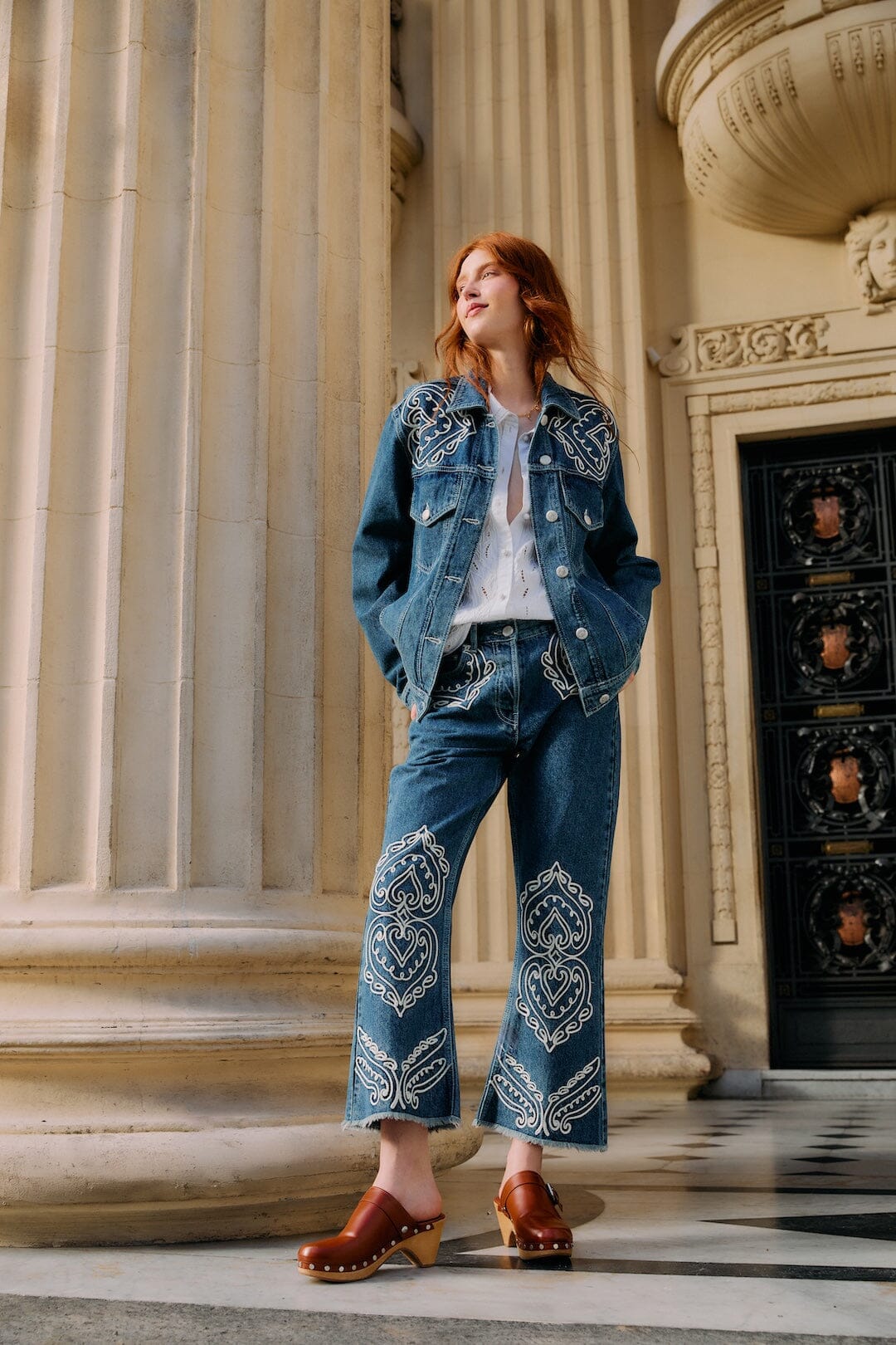 Denim Cornely Buttoned Embroidered Jacket