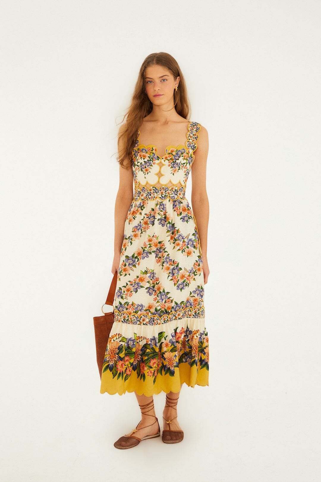 Sand Hilo Stripes Lenzing Ecovero Euroflax Midi Dress