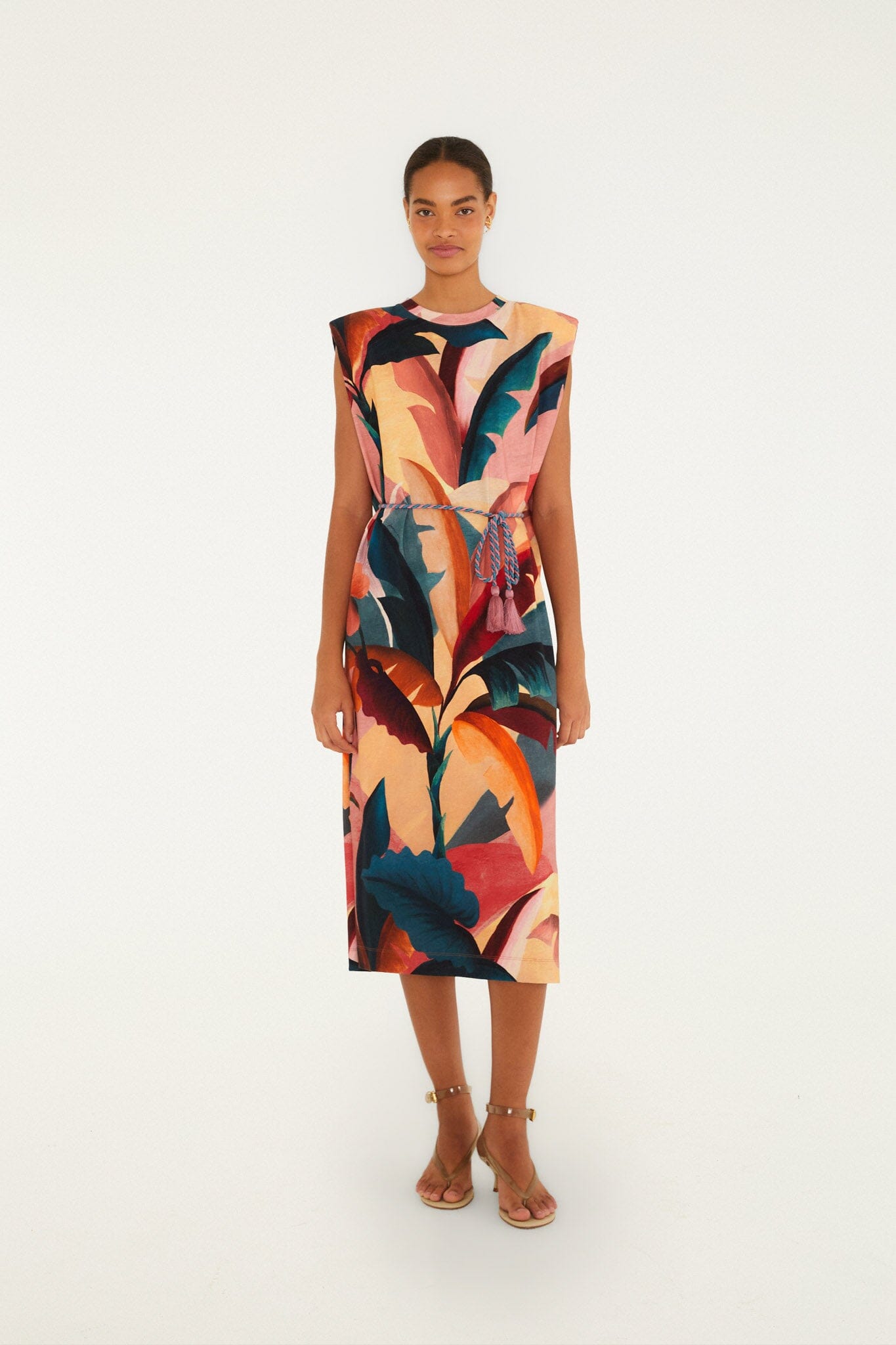 Multicolor Atlantic Rainforest Organic Cotton T-Shirt Midi Dress