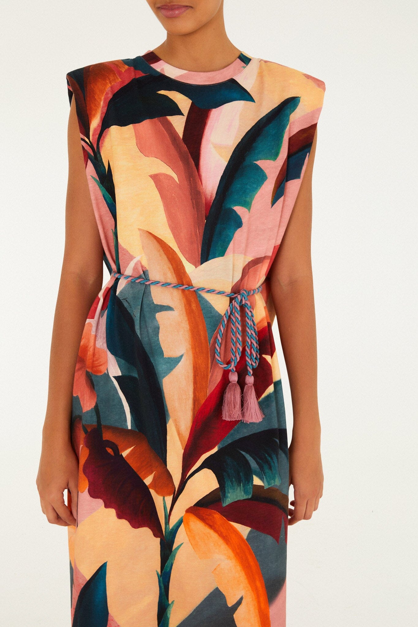 Multicolor Atlantic Rainforest Organic Cotton T-Shirt Midi Dress