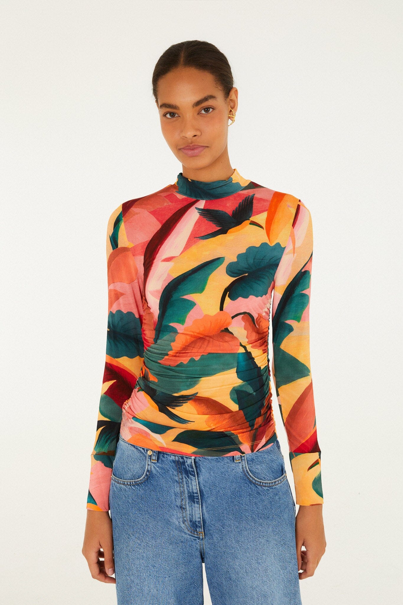 Multicolor Atlantic Rainforest Jersey Blouse