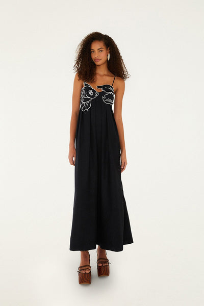 Black Fish Top LENZING ECOVERO Euroflax Maxi Dress FARM Rio Black Fish Top LENZING ECOVERO Euroflax Maxi Dress FARM Rio