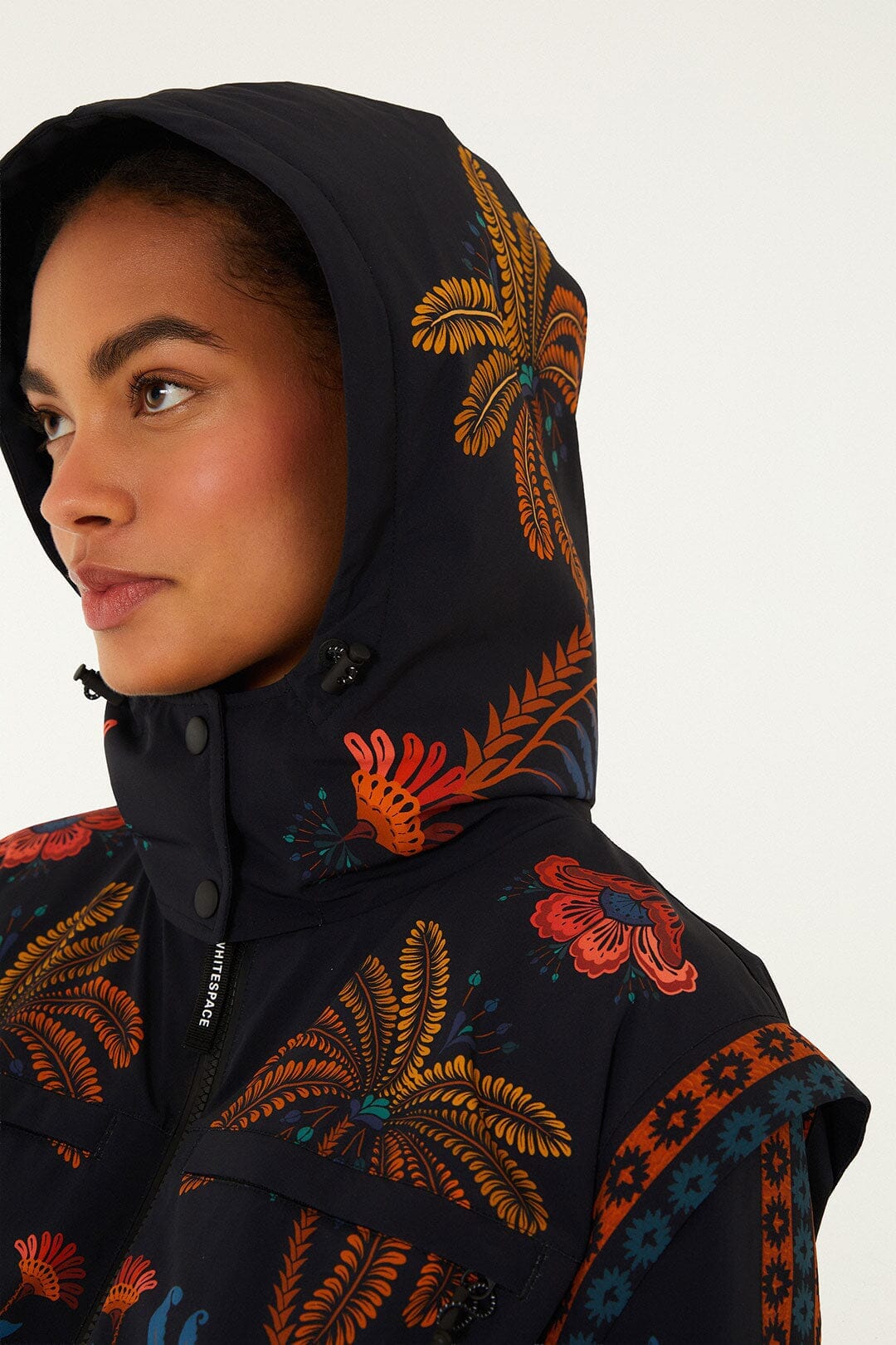 Black Macaw Hooded Belted Ski Jumpsuit