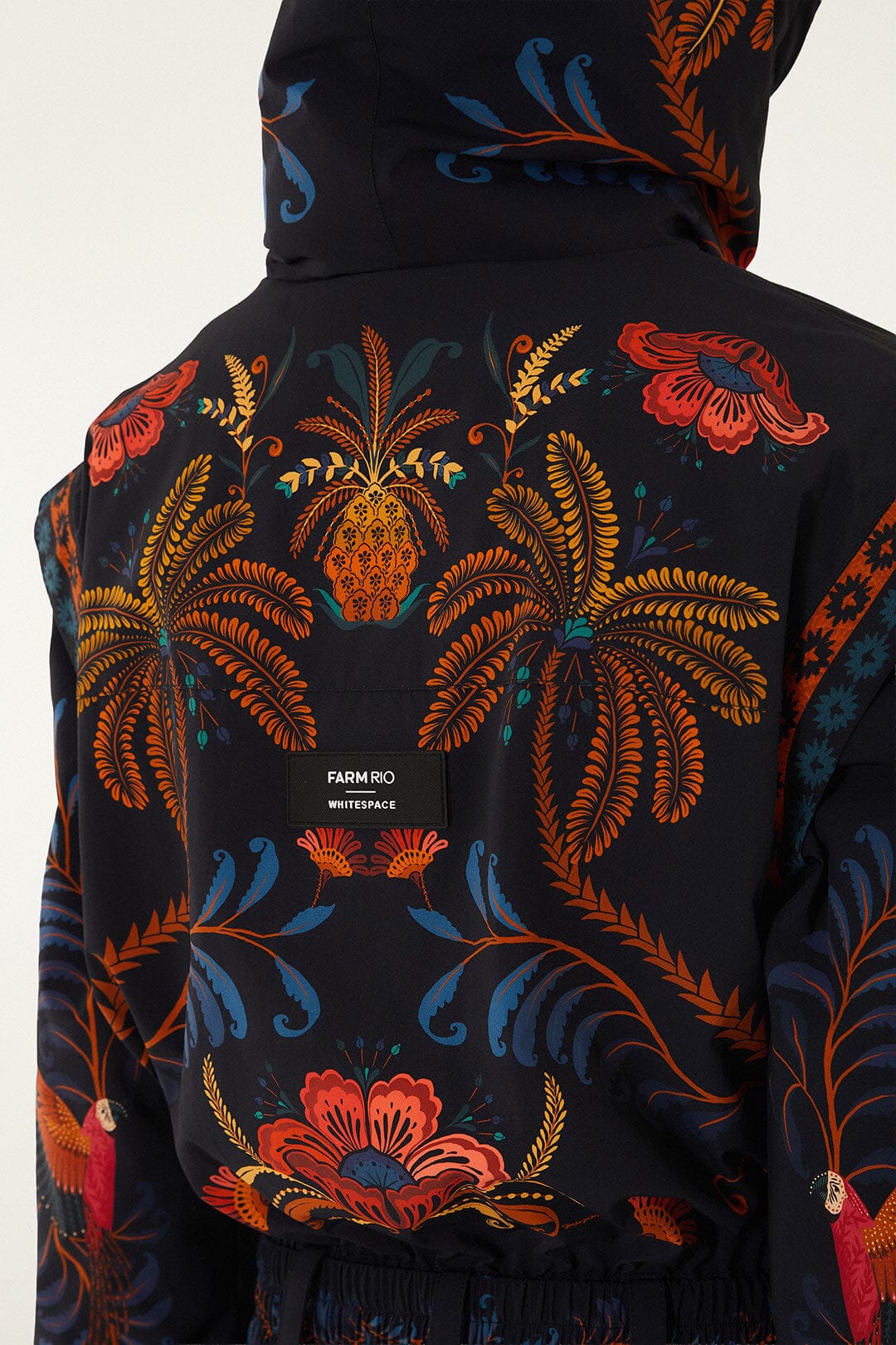 Black Macaw Hooded Belted Ski Jumpsuit